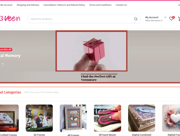 Website for Gift Shop (image via veenwebs.com)