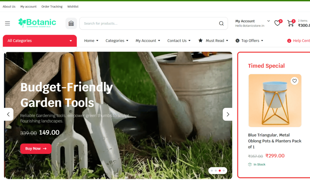 Website for Online Gardening Shop (image via veenwebs.com)