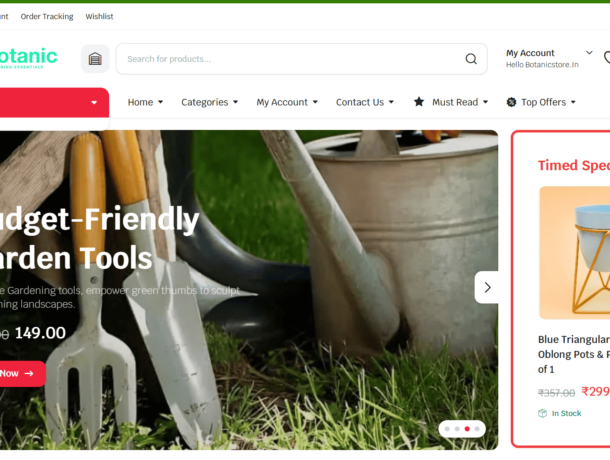 Website for Online Gardening Shop (image via veenwebs.com)