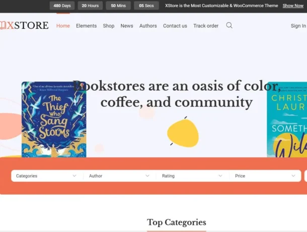 The book store ecommerce website demo, BookHive, features a clean design with essential e-commerce tools for a smooth and organized online book shopping experience.