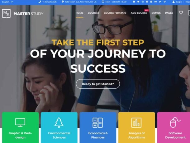 Website for Online Education Service | Education Website - Master Study (Image Via VeenWebs.com)