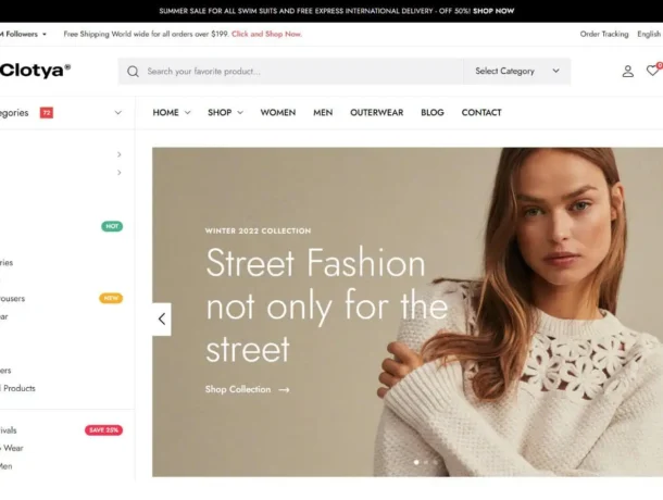 Website for Online fashion boutique | Cloth Shopping Website - Clotya (Image Via VeenWebs.com)