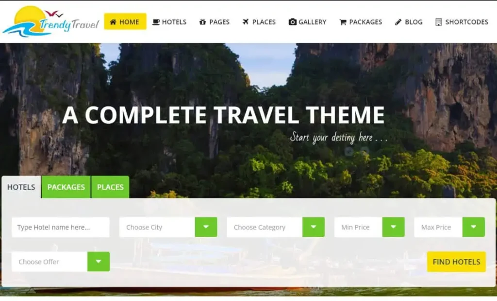 Website for Tours and Booking Service | Travel Booking Website