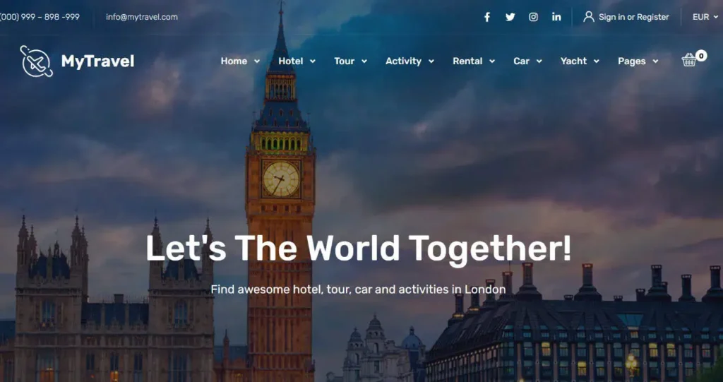 Website for Tours and Hotel Bookings Service | Travel and Hotel Booking Website