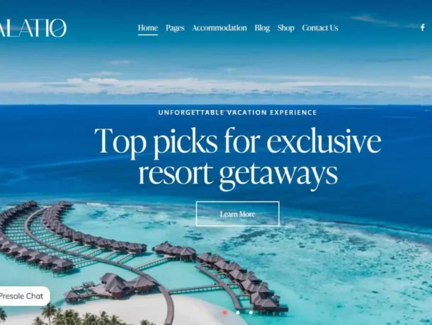 Website for travel and tour - Palatio (Image Via VeenWebs.com)